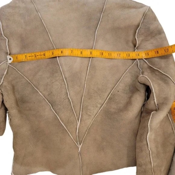 DVF Suede Beige Draped Distressed Jacket - Picture 10 of 13